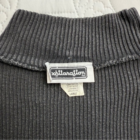 Vintage 90’s Xhilaration Black Rainbow Ribbed Mock Neck Crop Shirt Top Large - Picture 9 of 11